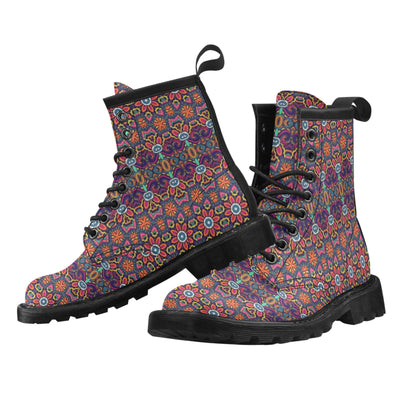 Ethnic Flower Style Print Pattern Women's Boots