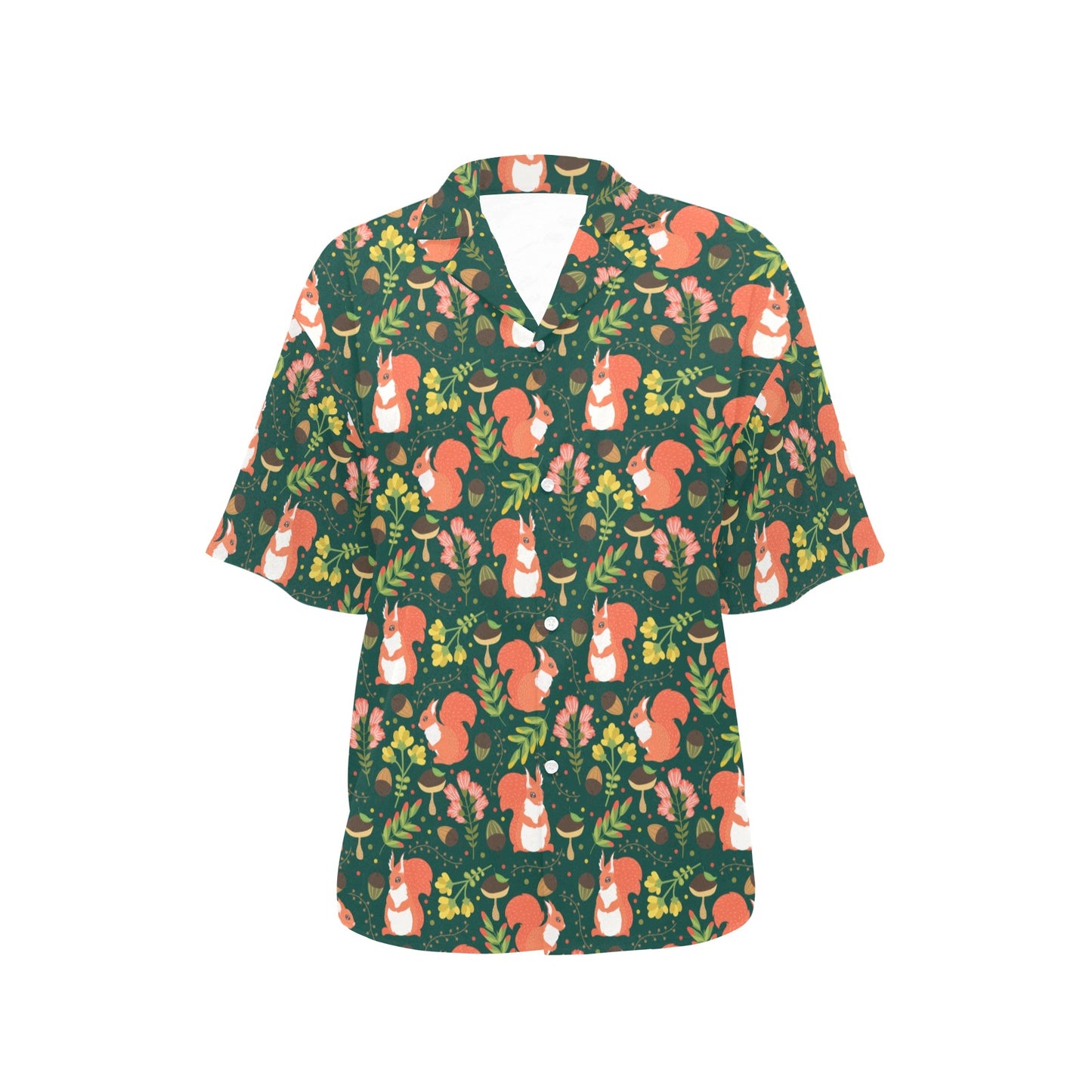 Squirrel Print Design LKS302 Women's Hawaiian Shirt
