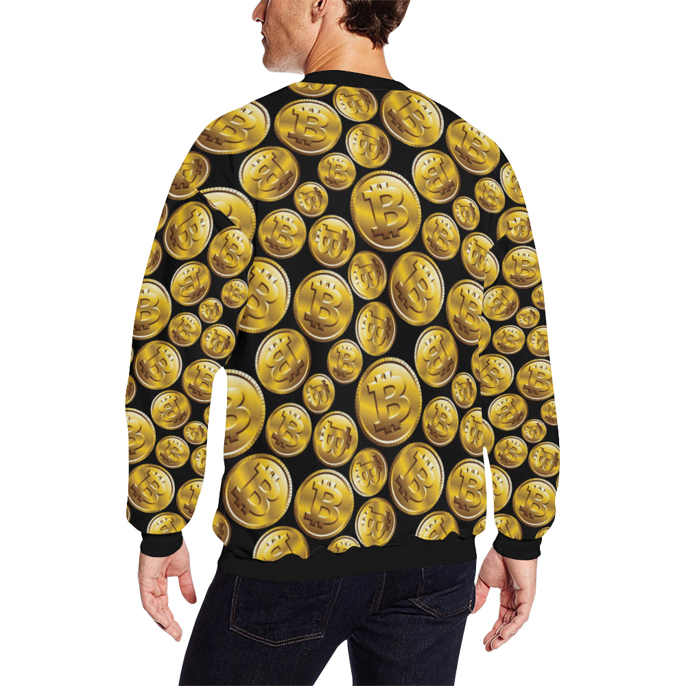 Bitcoin Pattern Print Design DO05 Men Long Sleeve Sweatshirt