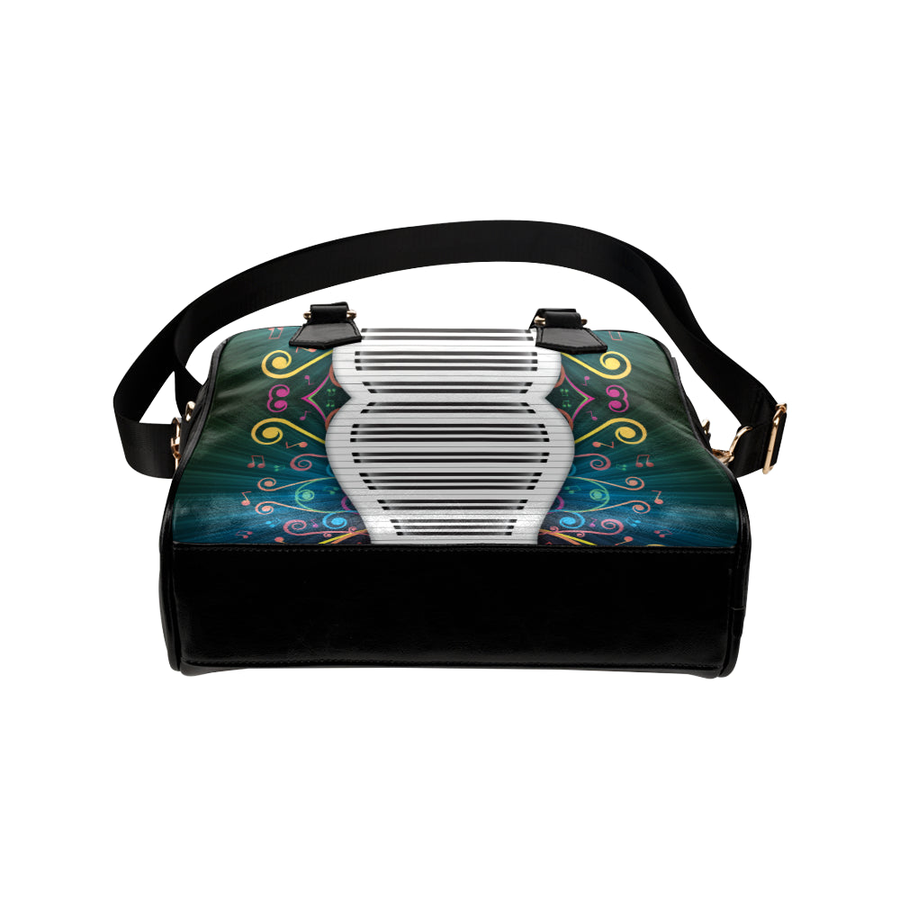 Piano Pattern Print Design 01 Shoulder Handbag