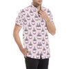 Cupcakes Unicorn Print Pattern Men's Short Sleeve Button Up Shirt