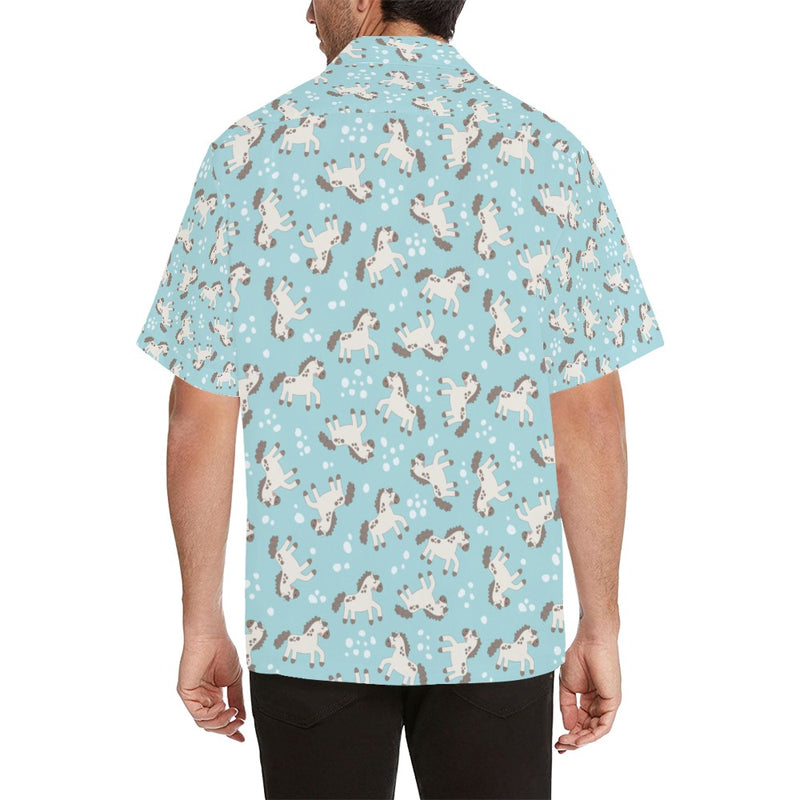 Horse Cute Print Design LKS306 Men's Hawaiian Shirt