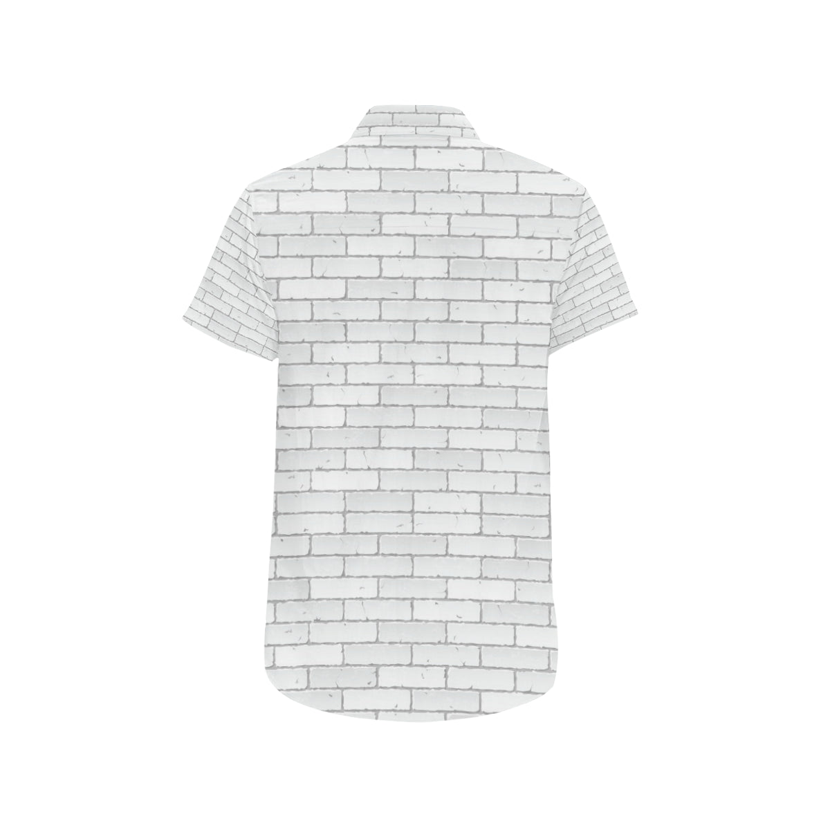 Brick White Pattern Print Design 03 Men's Short Sleeve Button Up Shirt