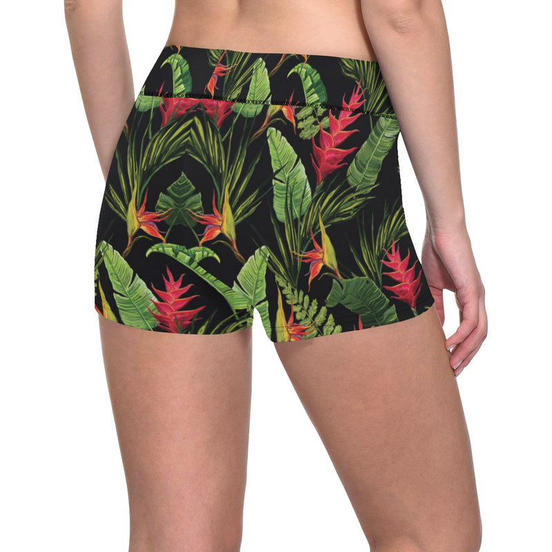 Bird Of Paradise Pattern Print Design BOP010 Yoga Shorts