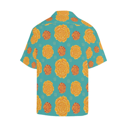 Marigold Pattern Print Design 02 Men's Hawaiian Shirt