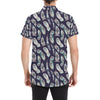 Feather Vintage Boho Design Print Men's Short Sleeve Button Up Shirt