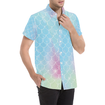 Rainbow Pattern Print Design A06 Men's Short Sleeve Button Up Shirt