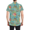 Sea Turtle Pattern Print Design T012 Men's Short Sleeve Button Up Shirt