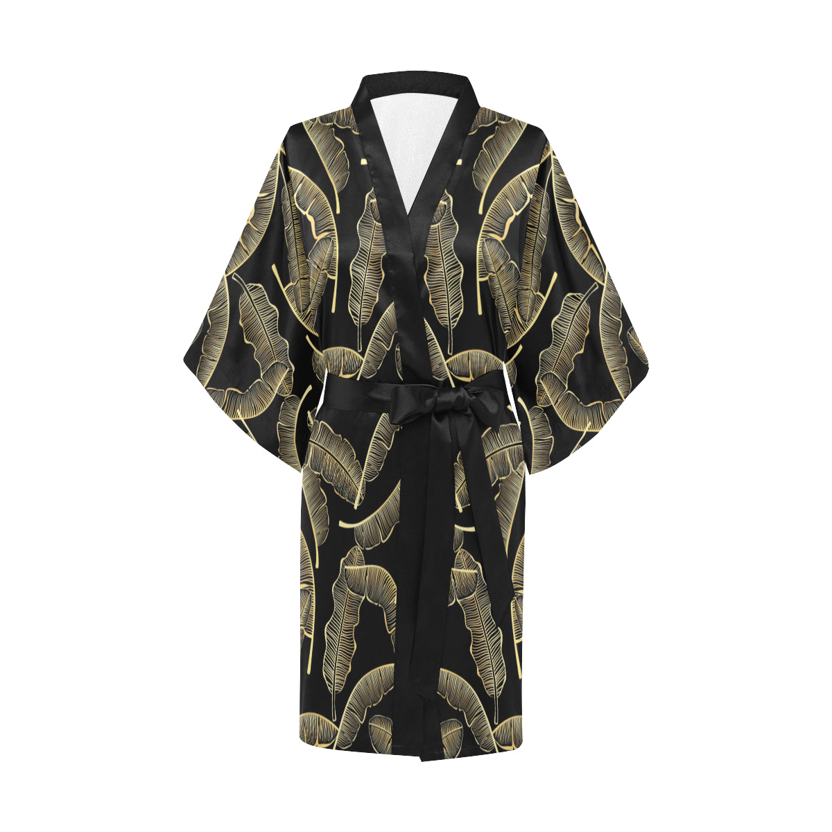 Banana Leaf Pattern Print Design BL07 Women's Short Kimono
