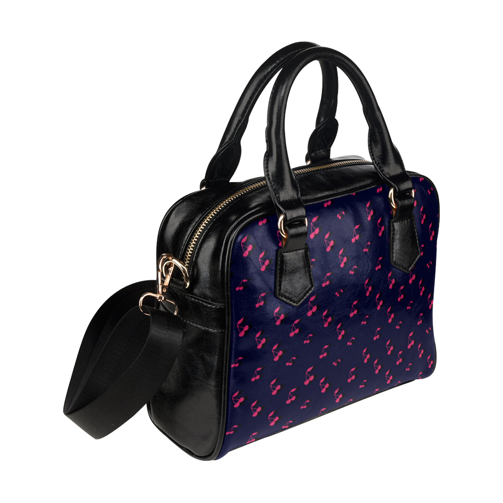 Cherry Pattern Print Design 02 Shoulder Handbag