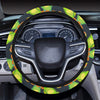 Lovebird Pattern Print Design 01 Steering Wheel Cover with Elastic Edge