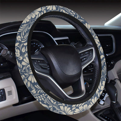 Elegant Floral Print Pattern Steering Wheel Cover with Elastic Edge