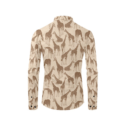 Giraffe Pattern Design Print Men's Long Sleeve Shirt