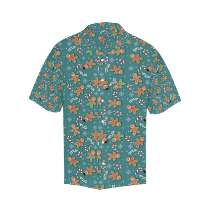 Gingerbread Pattern Print Design 05 Men's Hawaiian Shirt