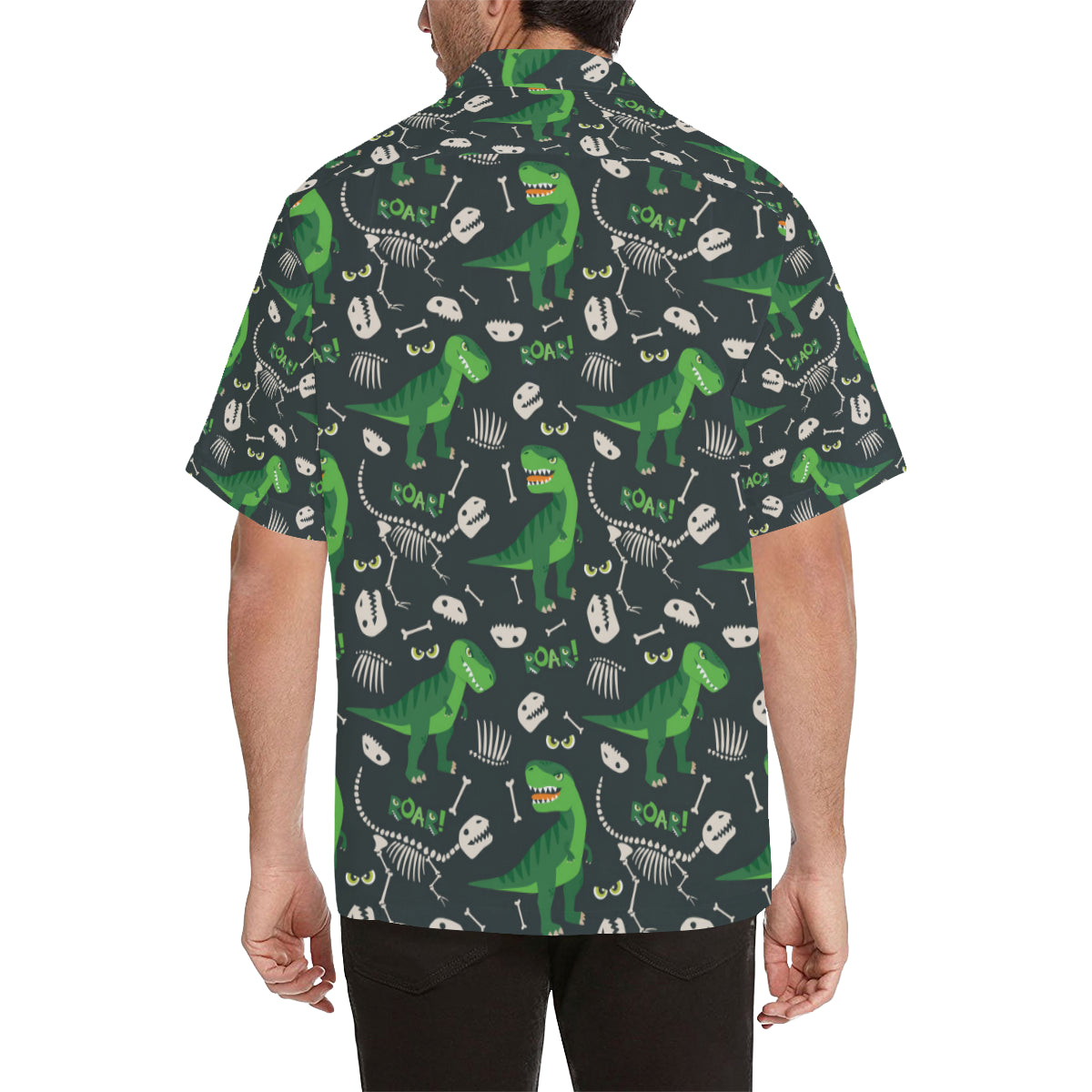 T Rex Pattern Print Design A05 Men's Hawaiian Shirt