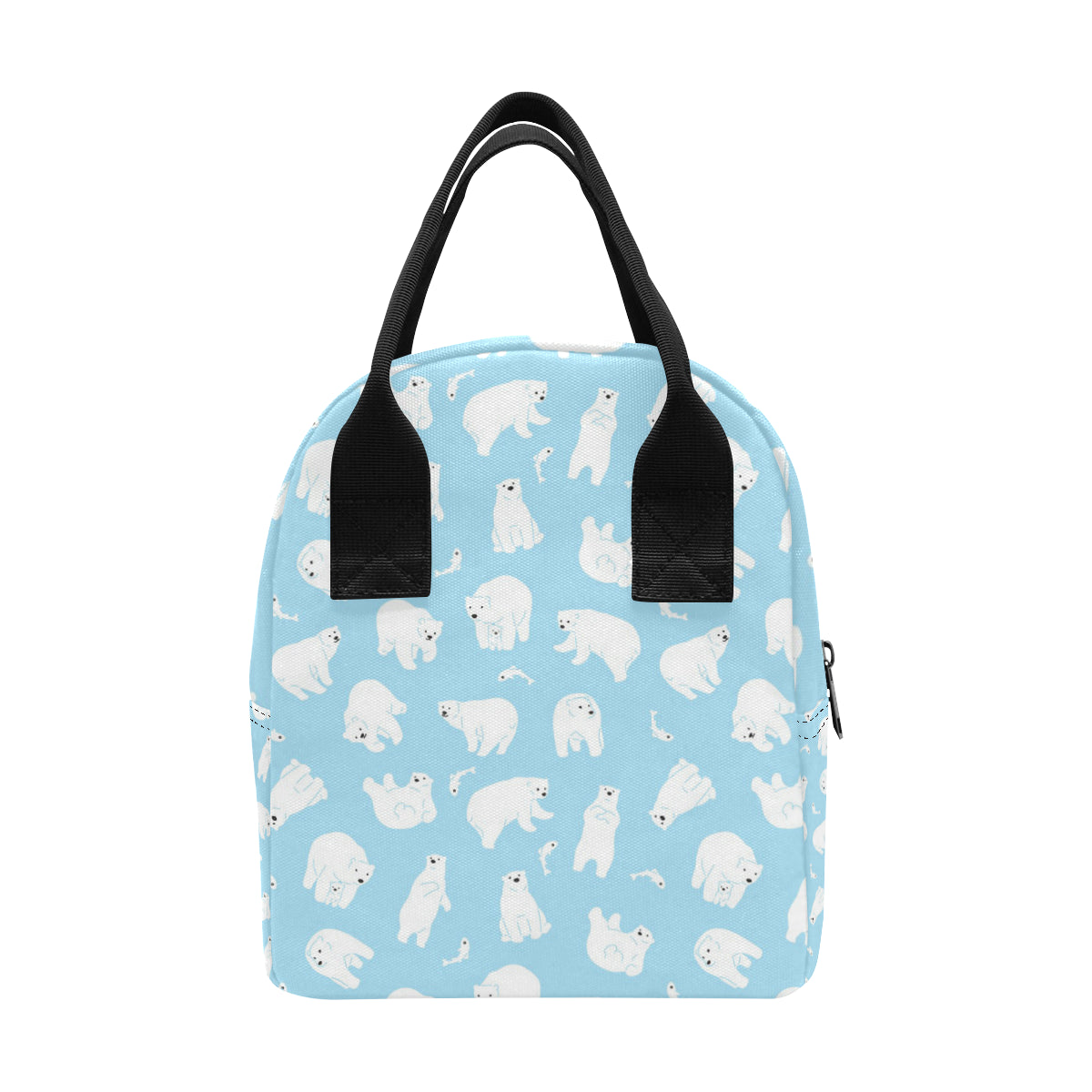 Polar Bear Pattern Print Design PB01 Insulated Lunch Bag