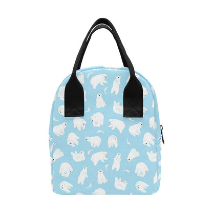 Polar Bear Pattern Print Design PB01 Insulated Lunch Bag