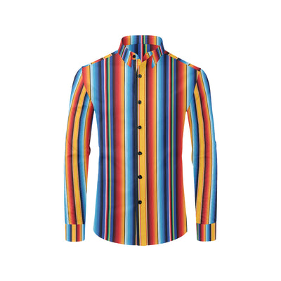 Mexican Blanket Stripe Print Pattern Men's Long Sleeve Shirt