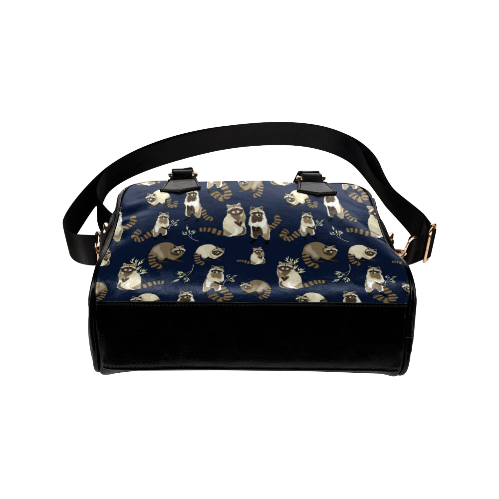 Raccoon Pattern Print Design A06 Shoulder Handbag