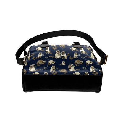 Raccoon Pattern Print Design A06 Shoulder Handbag