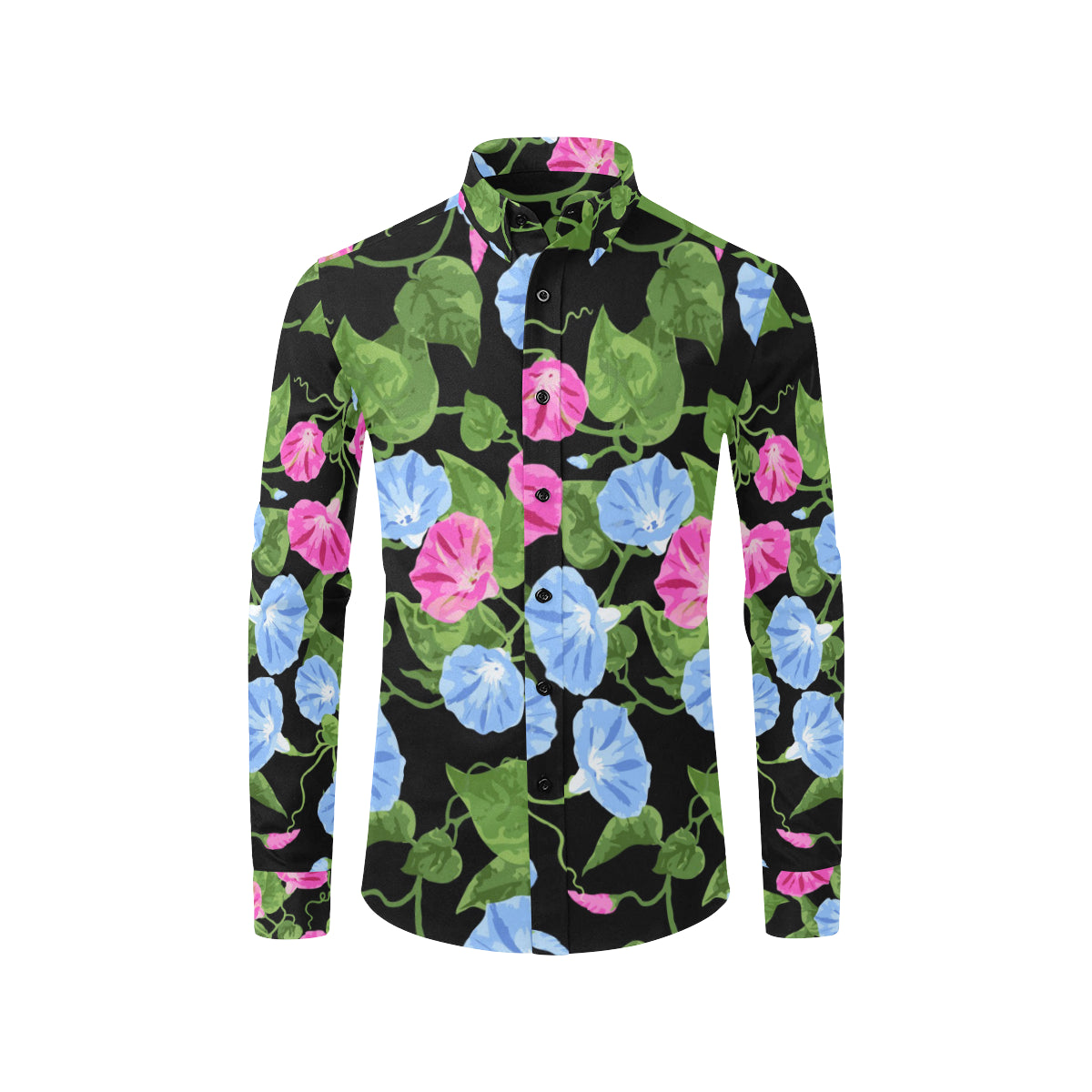 Morning Glory Pattern Print Design MG04 Men's Long Sleeve Shirt