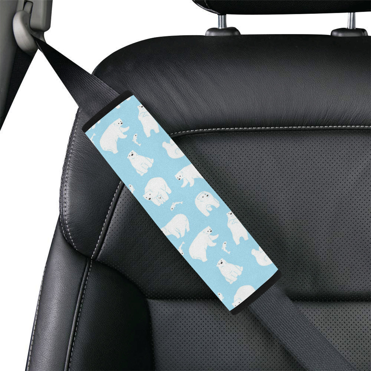 Polar Bear Pattern Print Design PB01 Car Seat Belt Cover