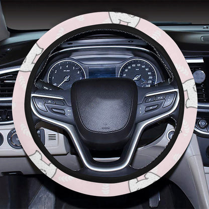 Polar Bear Pattern Print Design PB09 Steering Wheel Cover with Elastic Edge