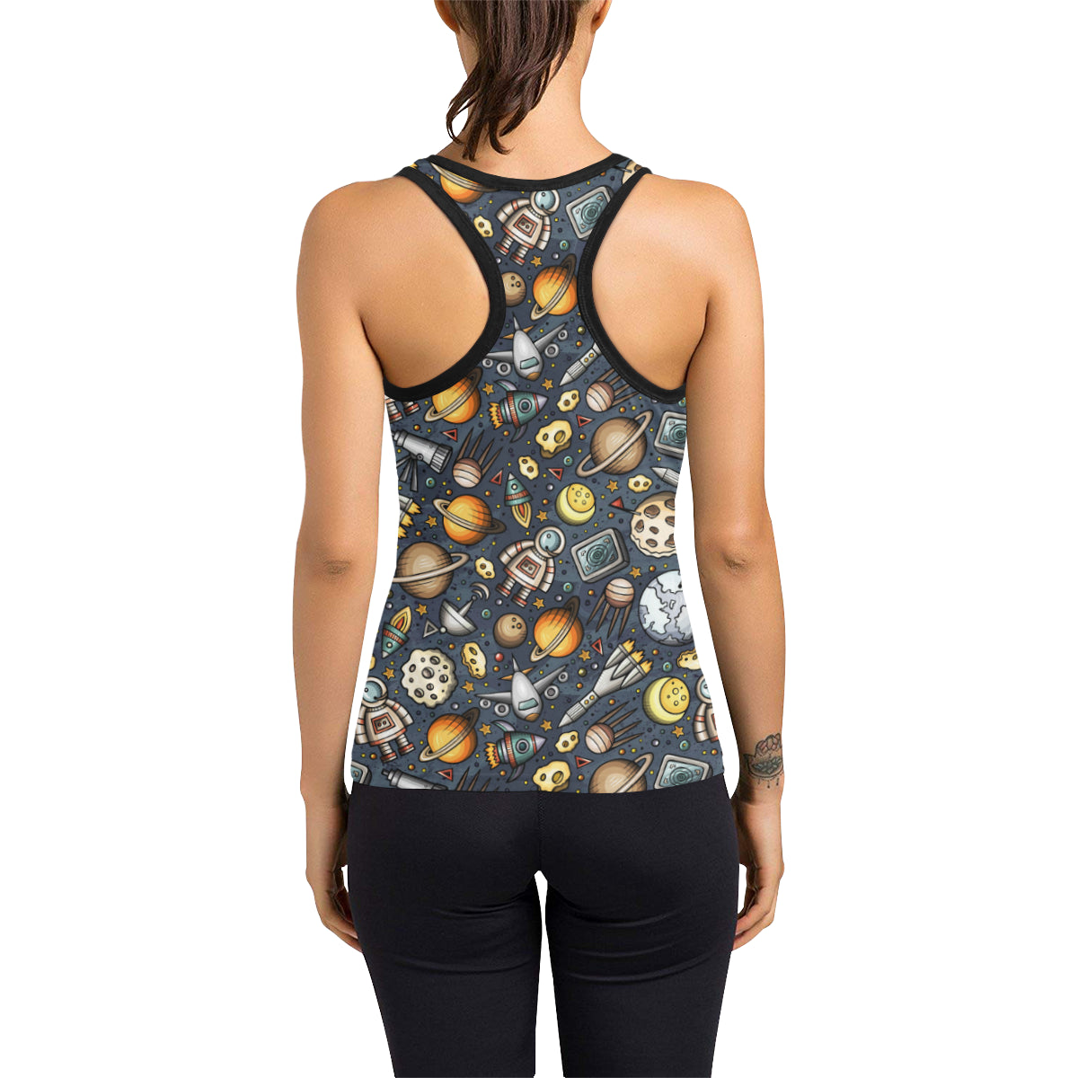Space Pattern Print Women's Racerback Tank Top