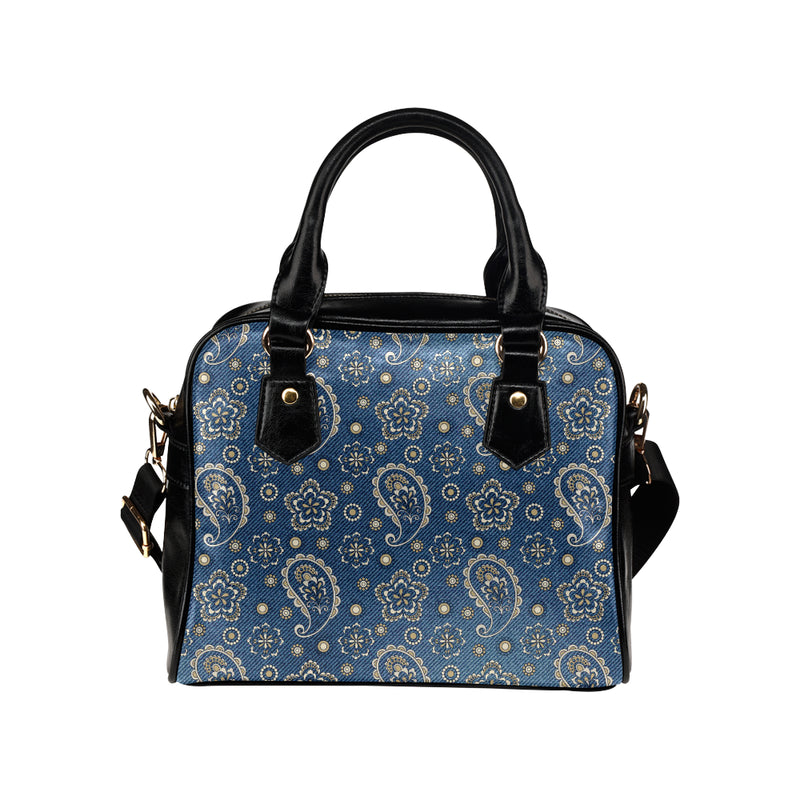 Jean Paisley Pattern Print Design 01 Shoulder Handbag