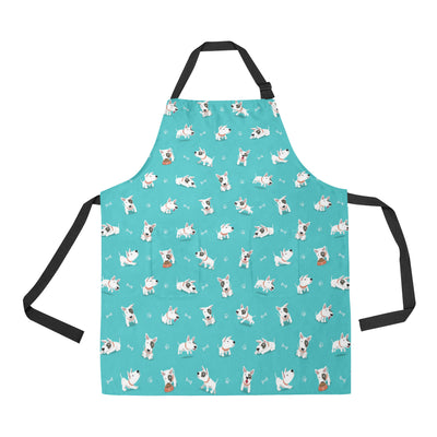 Bull Terriers Pattern Print Design 07 Apron with Pocket