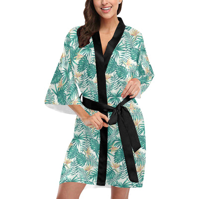 Bird Of Paradise Pattern Print Design 05 Women's Short Kimono