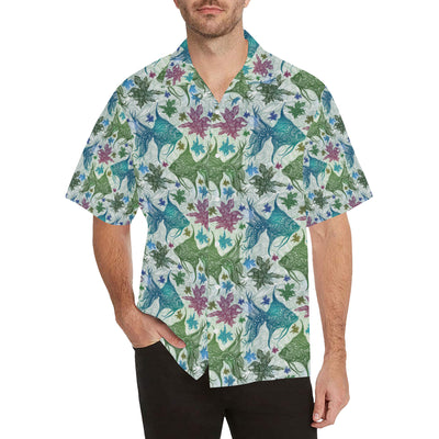 Angelfish Tribal Pattern Print Design 01 Men's Hawaiian Shirt