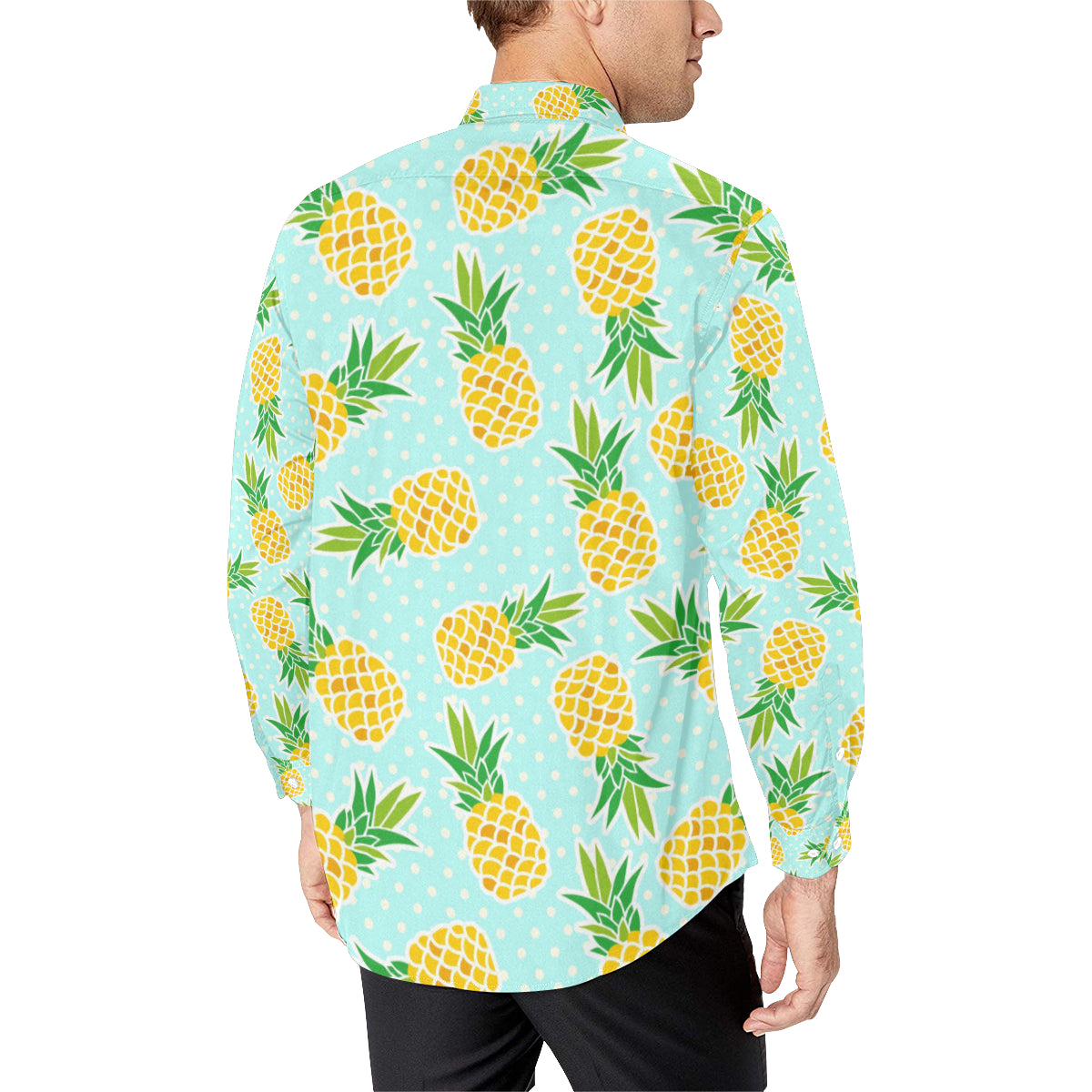Pineapple Pattern Print Design PP01 Men's Long Sleeve Shirt