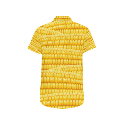 Agricultural Corn cob Pattern Men's Short Sleeve Button Up Shirt