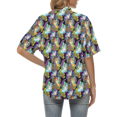 Unicorn With Wings Print Pattern Women's Hawaiian Shirt