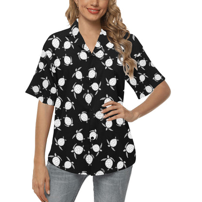 Sea Turtle Print Design LKS303 Women's Hawaiian Shirt