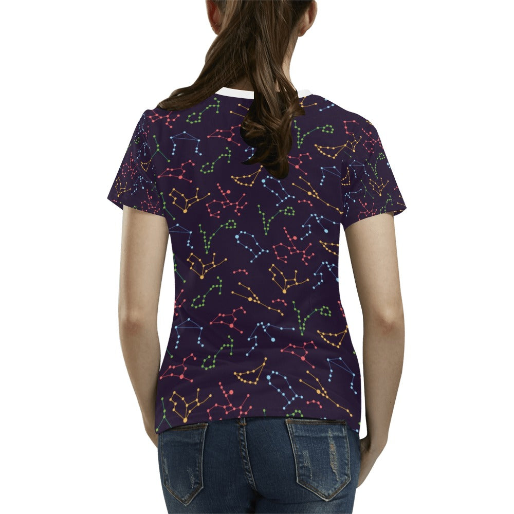 Zodiac Print Design LKS301 Women's  T-shirt