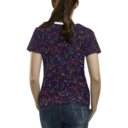 Zodiac Print Design LKS301 Women's  T-shirt