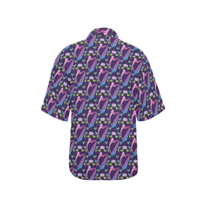 Harp Print Design LKS403 Women's Hawaiian Shirt