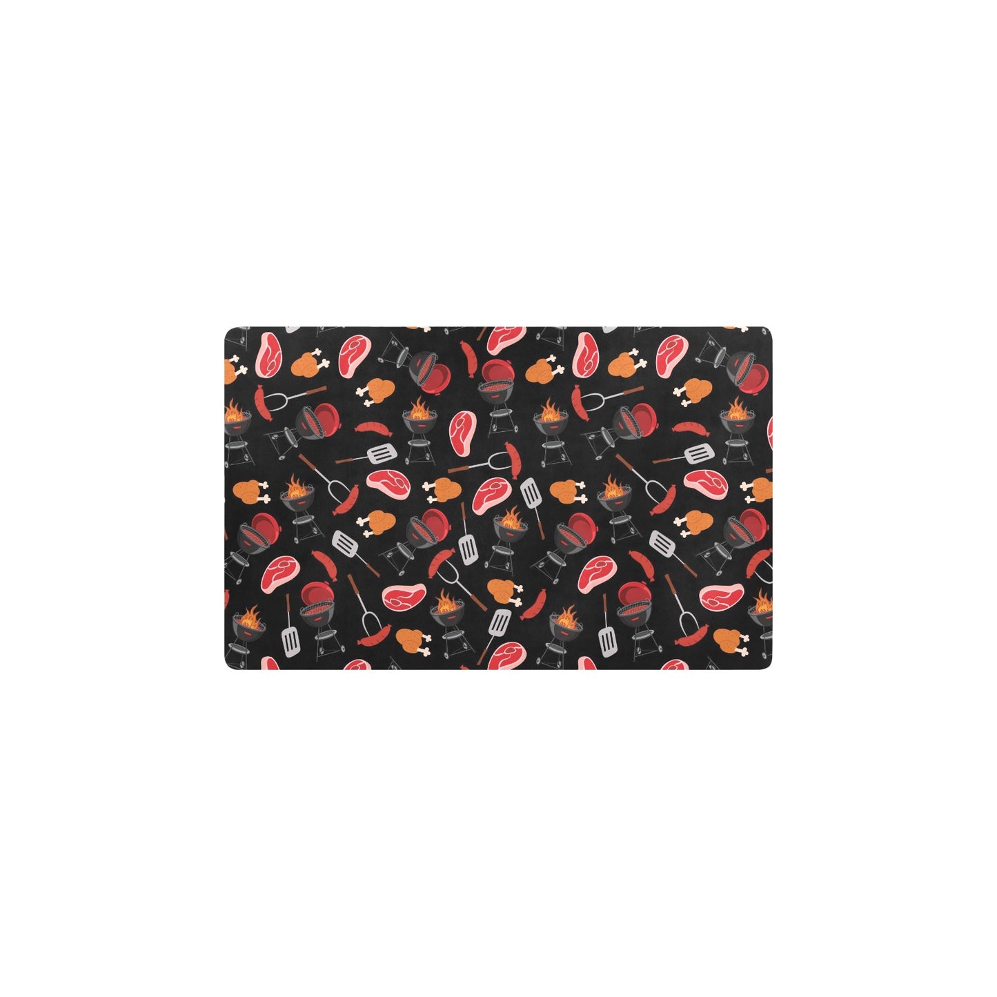 Barbecue Pattern Print Design 04 Kitchen Mat