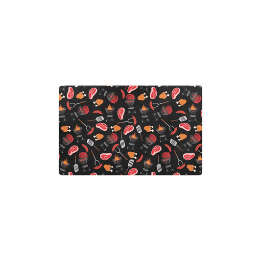 Barbecue Pattern Print Design 04 Kitchen Mat