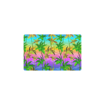Palm Tree Rainbow Pattern Kitchen Mat