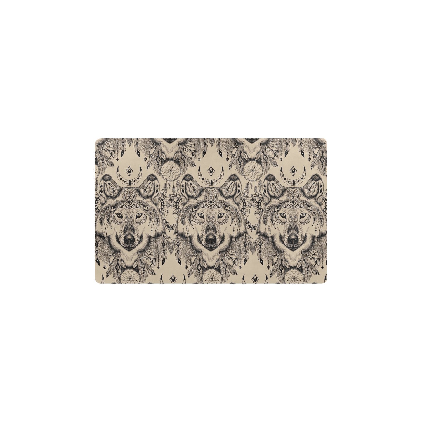 Indian Boho Wolf Kitchen Mat