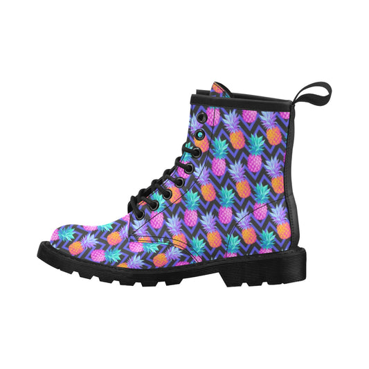 Pineapple Color Art Pattern Women's Boots