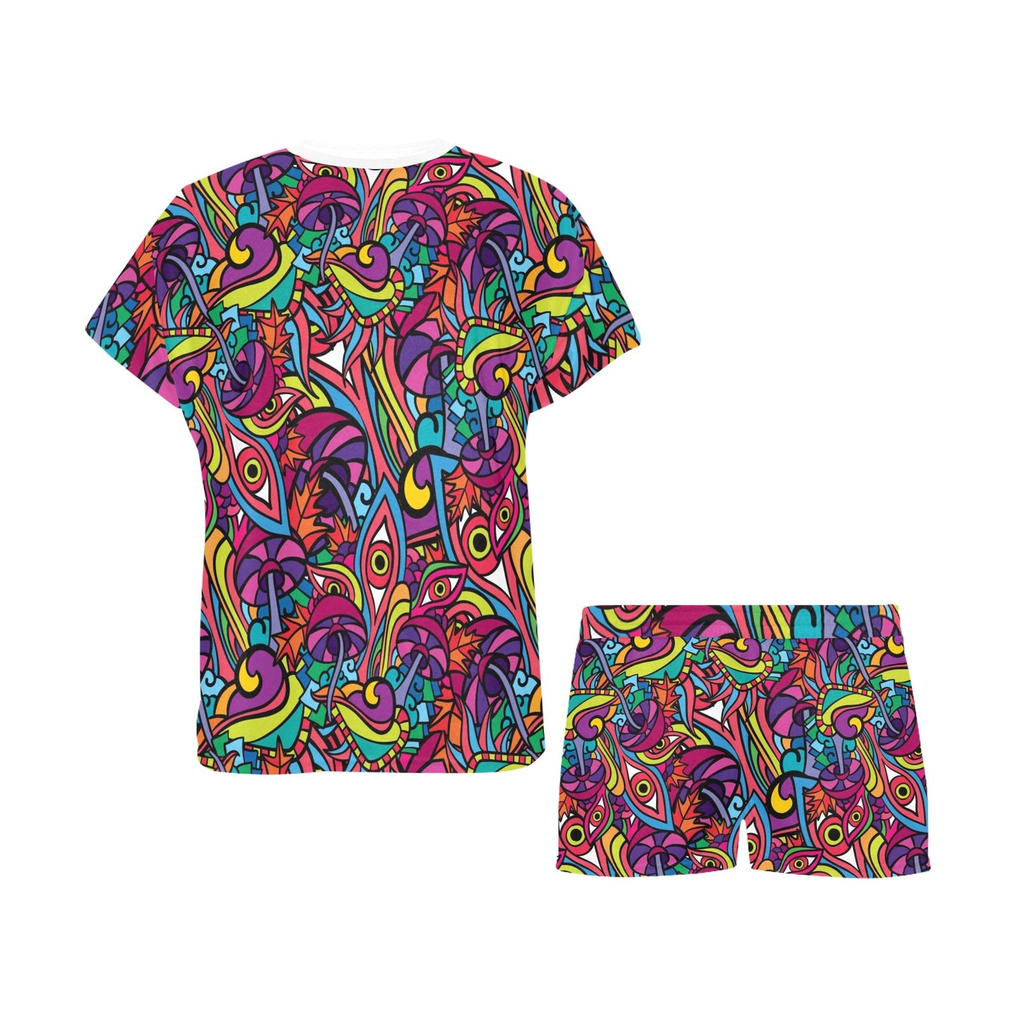 Trippy Print Design LKS302 Women's Short Pajama Set