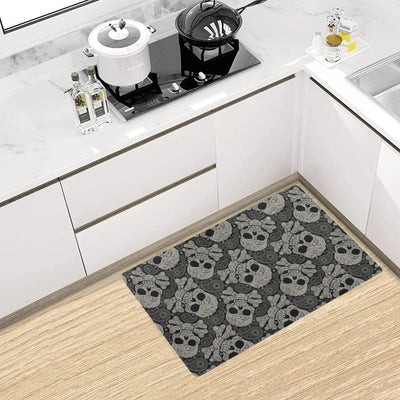 Paisley Skull Pattern Print Design A01 Kitchen Mat