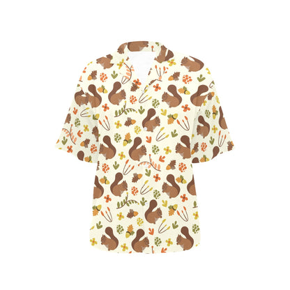 Squirrel Print Design LKS3010 Women's Hawaiian Shirt