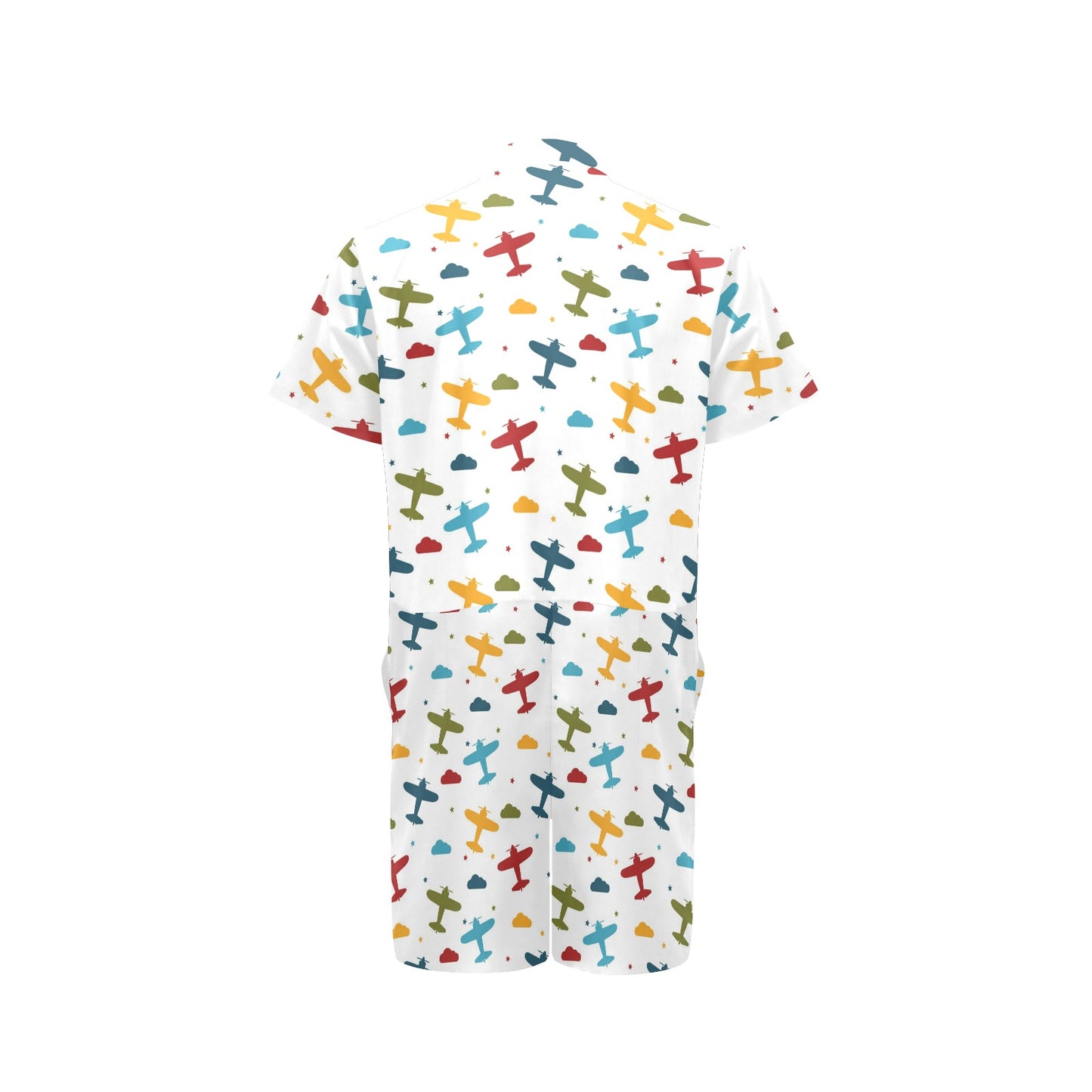 Airplane Pattern Print Design 06 Men's Romper