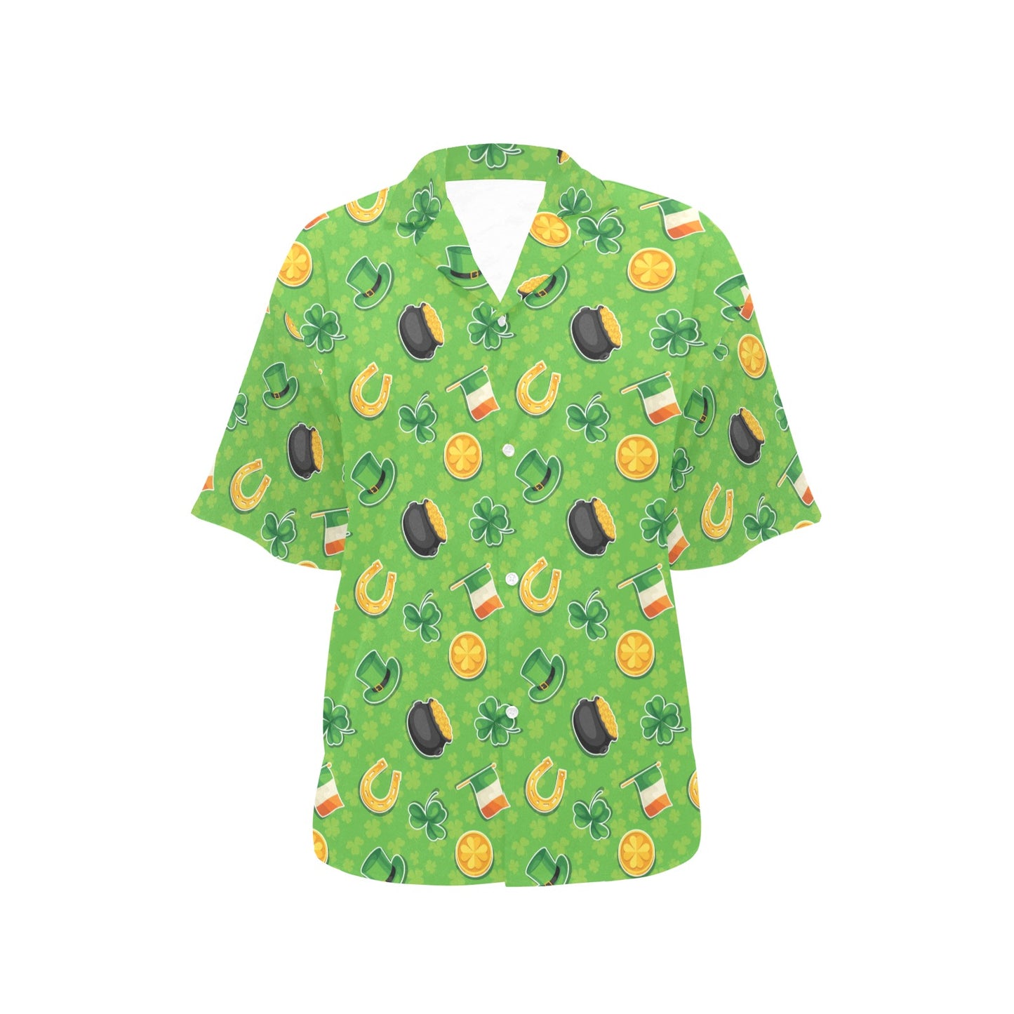 Shamrock Saint Patrick's Day Print Design LKS302 Women's Hawaiian Shirt