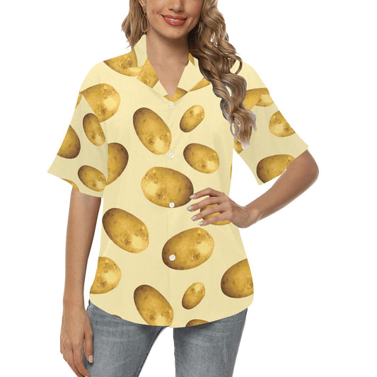 Potato Pattern Print Design A01 Women's Hawaiian Shirt
